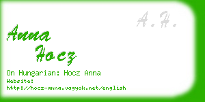 anna hocz business card